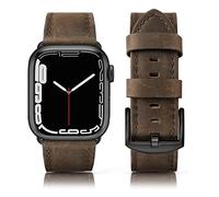 Tuocal Cuir Véritable Bracelet Compatible avec Bracelet Apple Watch 38mm 40mm 41mm 42mm(Series10) Homme Femme, de Remplacement Bracelet Compatible avec iWatch Series 10 9 8 7 6 5 4 3 2 1 SE