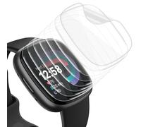 Tuocal Lot de 8 films de protection d'écran compatibles avec Fitbit Versa 4 / Fitbit Versa 3 / Fitbit Sense 2 / Fitbit Sense Film de protection d'écran anti-rayures sans bulles en TPU auto-cicatrisant
