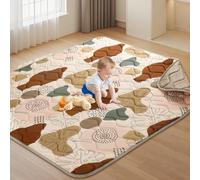 Tuocal Tapis de jeu pour bébé 127 x 127 cm Tapis d'éveil épais rembourré en mousse souple antidérapant pliable lavable en machine