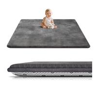 Tuocal Tapis d'éveil pour bébé - 150 x 180 cm - 3 cm d'épaisseur - Tapis de jeu en mousse ultra doux au toucher moelleux pour chambre d'enfant - Facile d'entretien - Avec base antidérapante - Gris