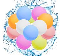 Tuofang 12PCS Bombe a eau Réutilisable, Ballons d'eau en Silicone Couleur, Bombes à eau Reutilisable Remplissage Rapide, Reusable Water Balloons pour Enfants Adultes (A)