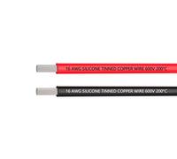 Tuofeng 16 spécifications fil de silicone de 6 mètres fil de cuivre étamé et flexible 3 mètres de fil noir et 3 mètres de fil rouge pour imprimante 3D, cordon de test