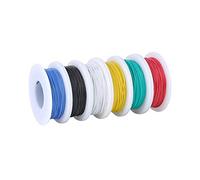 Tuofeng 28awg fil de silicone flexible, fil de silicone isolé de fil de cuivre étamé n ° 28 (6 couleurs différentes, 13 mètres chacun) (diamètre extérieur: 1,2 mm) câblage