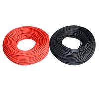 TUOFENG Câble électrique de calibre 10 60 mètres [30 m noir et 30 m rouge] Fil de silicone 10 AWG flexible de câble de cuivre étamé Raccordement de câble métallique