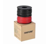 Tuofeng Fil de calibre 18, 30 m Super Silicone Souple Isotherme Hookup Wire 15 m Noir et rouge 15 m 2 séparés fils Fil de cuivre étamé haute résistance à la température pour imprimante 3d, RC véhicule