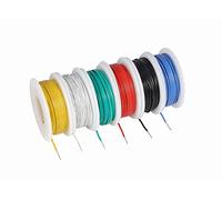 TUOFENG Fil de raccordement à noyau solide de 30 AWG - 6 fils de raccordement de couleurs différentes de 30,5 m ou 30 m chacun, fil de cuivre étamé de calibre 30 en PVC (OD : 0,60 mm), kit de fil de