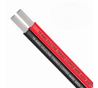 TUOFENG Fil électrique 18 fils, fil de silicone calibre 18 10 mètres [Noir 5 m Rouge 5 m] Ligne de câble parallèle à 2 conducteurs Raccordement flexible Brins sans oxygène