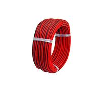 TUOFENG Fil électrique 18 fils, fil de silicone calibre 18 100 mètres [Noir 50 m Rouge 50 m] Ligne de câble parallèle à 2 conducteurs Raccordement flexible Brins sans oxygène