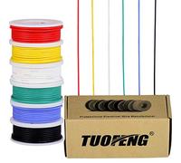 TUOFENG Fil électrique de calibre 22, kit de fils de cuivre étamé Fil de silicone flexible de 22 AWG (6 bobines de couleur différentes de 8 mètres) Fil de connexion électronique de 600V