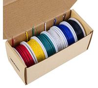 TUOFENG Kit de fil solide de 18 AWG - 6 bobines de 6 m de couleurs différentes - Calibre 18 - Kit de fils de raccordement