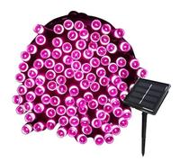 Tuokay 22M Guirlande Solaire 200 LED 8 Jeux de Lumière Guirlande Lumineuse Idéal pour la Décoration de Jardin Gazebo Patio Cour Clôture Extérieur (Rose)