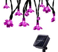 Tuokay Guirlande Solaire Extérieure avec Fleur, 7M 50 LED Guirlande Lumineuse Solaire Etanche, 8 modes d'éclairage Lampe Décoratives pour Jardin Gazebo Patio Cour Clôture Extérieur (Rose)