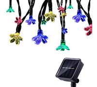 Tuokay Guirlande Solaire Extérieure avec Fleur, 7M 50 LED Guirlande Lumineuse Solaire Etanche, 8 modes d'éclairage Lampe Décoratives pour Jardin Gazebo Patio Cour Clôture Extérieur (Multicolore)