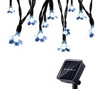 Tuokay Guirlande Solaire Extérieure avec Fleur, 7M 50 LED Guirlande Lumineuse Solaire Etanche, 8 modes d'éclairage Lampe Décoratives pour Jardin Gazebo Patio Cour Clôture Extérieur (Blanc)