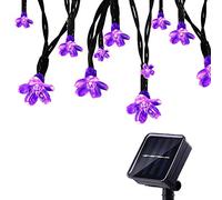 Tuokay Guirlande Solaire Extérieure avec Fleur, 7M 50 LED Guirlande Lumineuse Solaire Etanche, 8 modes d'éclairage Lampe Décoratives pour Jardin Gazebo Patio Cour Clôture Extérieur (Violet)