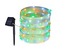 Tuokay Guirlande Solaire Extérieure de Tuyau, 10M 100 LED Guirlande Lumineuse Solaire Etanche, 8 modes d'éclairage Lampe Décoratives pour Jardin Gazebo Patio Cour Clôture Extérieur (Multicolore)