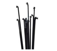 TUOKLNC PSR Aero 1423 Lot de 12 rayons aérodynamiques haute résistance en acier inoxydable 14G 2,0 mm pour roues de VTT et vélo de route Noir 294 mm