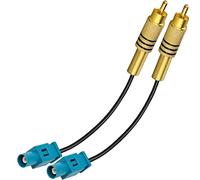 TUOLNK 2 Pack 6 pouces Fakra Z mâle à RCA mâle câble en queue de cochon pour voiture Dvd GPS rallonge d'antenne câble en queue de cochon cavalier câble Coaxial RG174