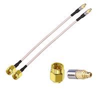 TUOLNK 2 Pack 6 pouces SMA mâle vers MMCX mâle câble coaxial SMA mâle vers MMCX mâle câble d'extension d'antenne pour WiFi/radio amateur/GPS / 3G 4G LTE câble adaptateur SMA vers MMCX