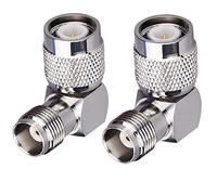 TUOLNK 2 Pack TNC mâle à TNC Femelle connecteur à Angle Droit 90 degrés Adaptateur coaxial TNC L Type connecteur RF antenne Adaptateur coaxial