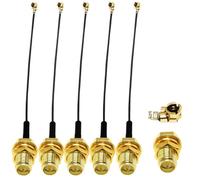 TUOLNK 5 Pack 6 pouces IPX vers RP SMA Câble de queue de cochon d'antenne WiFi femelle 1.13mm IPX vers RP-SMA Câble d'extension d'antenne femelle IPX/U.FL vers RP-SMA Câble coaxial femelle