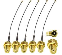 TUOLNK 5 pièces 6 pouces SMA femelle vers U.FL/IPX câble d'extension SMA femelle Jack cloison vers IPX MHF4 RF câble d'antenne WiFi en queue de cochon