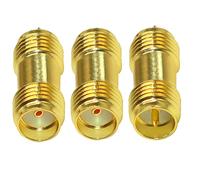 TUOLNK Adaptateur de Baril de Coupleur SMA Femelle à RP-SMA Femelle - Kit de Connecteur RF Convertisseur pour Antenne Radio (Pack de 3)
