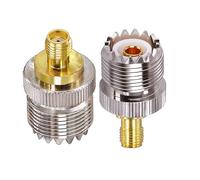 TUOLNK Adaptateur SMA vers PL259 SMA femelle vers UHF PL-259 connecteur coaxial femelle pour antenne radio CB SO239 femelle Jack vers SMA femelle Jack adaptateur coaxial 2 pièces