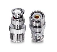 TUOLNK BNC mâle vers UHF PL259 Femelle Adaptateur coaxial RF SO239 Femelle Jack vers BNC mâle connecteur coaxial pour câble d'extension 2 pièces
