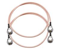 TUOLNK Câble coaxial de type F 75 ohms Fiche mâle F vers fiche mâle F Câble d'assemblage d'extension RG179 20 pouces (50 cm) Câble coaxial de raccordement d'antenne WIFI Lot de 2