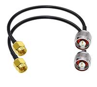 TUOLNK Câble coaxial de type N vers SMA RG58 N Câble d'extension d'antenne Wifi mâle vers SMA mâle 12 pouces (30 cm) Câble coaxial en queue de cochon RF pour radio bidirectionnelle 2 Pack