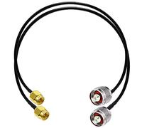 TUOLNK Câble coaxial de type N vers SMA RG58 N Câble d'extension d'antenne Wifi mâle vers SMA mâle 20 pouces (50 cm) Câble coaxial en queue de cochon RF pour radio bidirectionnelle 2 Pack