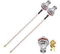 TUOLNK Câble coaxial étanche BNC IPX pour cloison étanche BNC Femelle vers U.FL IPX MHF1 Câble coaxial 8 pouces (20 cm) RG178 Câble de raccordement en queue de cochon BNC UFL Mini PCI 50ohm 2 Pack