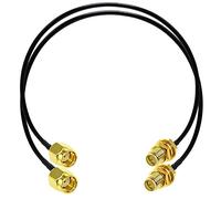 TUOLNK Câble Coaxial RP-SMA RG58 Mâle à Femelle 50 Ohms - Câble d'Extension d'Antenne à Faible Perte 20 Pouces (50 cm) Pour Routeur WiFi - 2 Pack