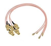TUOLNK Câble coaxial RP-SMA vers IPX UFL U.FL MHF1 vers RPSMA Câble coaxial femelle en queue de cochon pour routeur Wifi Mini câble d'antenne d'extension PCI 12 pouces (30 cm) 5 pcs