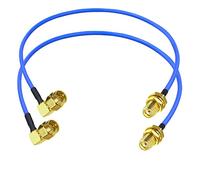 TUOLNK Câble coaxial SMA mâle à angle droit vers SMA femelle RG402 pour antenne 3G 4G LTE, 1,64ft (50cm), Lot de 2