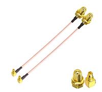 TUOLNK Câble coaxial SMA vers MMCX SMA femelle vers MMCX mâle câble coaxial RF à angle droit 4 pouces (10 cm) MMCX vers SMA RG316 câble coaxial d'antenne 2 pièces