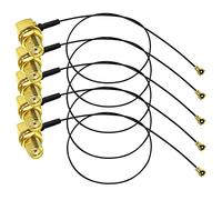 TUOLNK Câble coaxial SMA vers U.fl IPX SMA femelle à angle droit vers MHF4 UFL RF Câble d'extension en queue de cochon 0,81 mm IPX SMA Câble coaxial en queue de cochon 12 pouces (30 cm) Paquet de 5