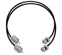 TUOLNK Câble de Raccordement BNC vers UHF RG58 PL259 SO239 - Câble d'Extension Mâle 20 Pouces (50 cm) pour Radio CB Coaxial - 2 Pack