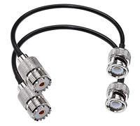 TUOLNK Câble de raccordement BNC vers UHF RG58 Prise mâle BNC vers PL259 SO239 Câble d'extension jack femelle 12 pouces (30 cm) pour câble coaxial CB Radio PL 259 vers BNC Pigtail 2 Pack
