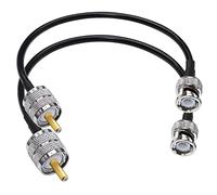 TUOLNK Câble de raccordement BNC vers UHF RG58 Prise mâle BNC vers PL259 SO239 Câble d'extension mâle 12 pouces (30 cm) 50 ohms pour câble coaxial CB Radio PL 259 vers BNC Pigtail 2 Pack