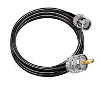 TUOLNK Câble de raccordement BNC vers UHF RG58 Prise mâle BNC vers PL259 SO239 Câble d'extension mâle 6,6 pi (2 M) à faible perte pour CB Radio PL 259 vers BNC Câble coaxial en queue de cochon
