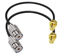 TUOLNK Câble de raccordement SMA vers UHF RG58 SMA femelle Jack vers PL259 Câble d'extension femelle 12 pouces (30 cm) SO239 vers SMA RF Câble adaptateur coaxial pour radio bidirectionnelle 2 Pack
