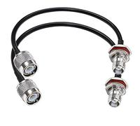 TUOLNK Câble de raccordement TNC RG58 Prise mâle TNC vers cloison femelle TNC Câble d'extension d'antenne Wifi Câble coaxial à faible perte de 12 pouces (30 cm) pour antenne sans fil Ham Radio 2 Pack