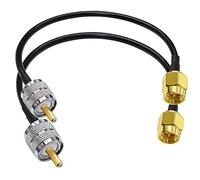 TUOLNK Câble d'extension SMA vers UHF RG58 12 pouces (30 cm) SMA mâle vers SO239 Câble d'antenne WiFi mâle Pigtail PL-259 Câble d'assemblage coaxial RF pour CB Radio Ham Radio 2 Pack