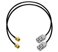 TUOLNK Câble d'extension SMA vers UHF RG58 20 pouces (50 cm) Câble coaxial d'antenne WiFi SMA mâle à SO239 femelle PL-259 Câble de montage coaxial RF pour radio CB Ham Radio 2 pièces