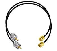 TUOLNK Câble d'extension SMA vers UHF RG58 20 pouces (50 cm) SMA mâle vers SO239 PL259 Câble d'antenne WiFi mâle en queue de cochon PL-259 Câble d'assemblage coaxial RF pour radio CB Radio Ham 2 Pack