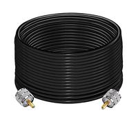 TUOLNK Câble PL259 Câble radio RG58 CB Cavalier PL259 49,2 pi (15 m) SO239 Câble d'extension UHF mâle à mâle Câble coaxial noir RF Câble coaxial PL259 pour radio bidirectionnelle