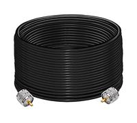 TUOLNK Câble PL259 Câble radio RG58 CB Cavalier PL259 65,6 pieds (20 M) SO239 Câble d'extension UHF mâle à mâle Câble coaxial noir RF à faible perte Câble coaxial PL-259 pour radio bidirectionnelle