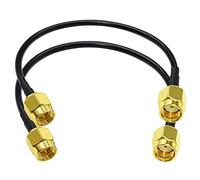 TUOLNK Câble SMA RG58 Câble d'extension SMA mâle vers RP-SMA mâle 30,5 cm SMA mâle vers polarité inversée SMA mâle Plug Pigtail Câble pour appareil réseau sans fil Lot de 2